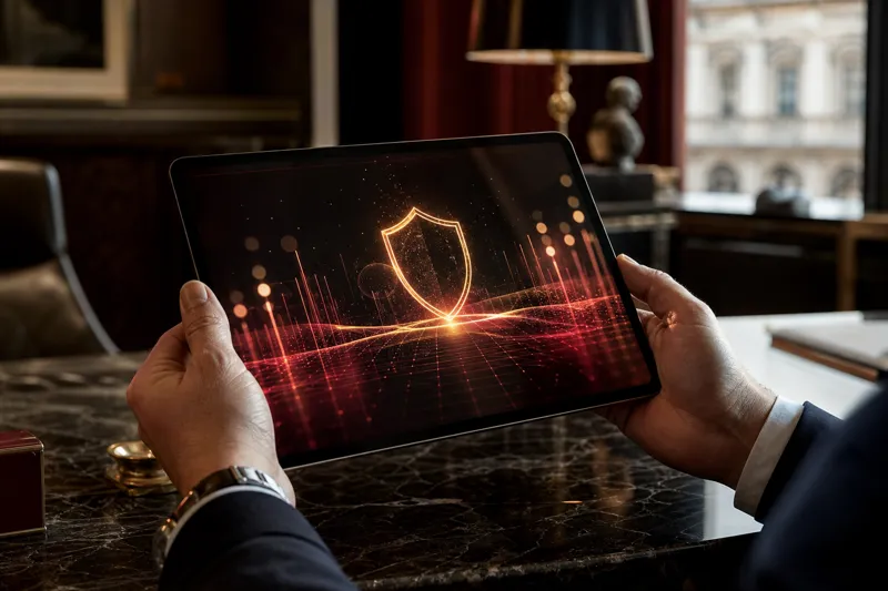 Tablet con cruscotto digitale di gestione delle polizze